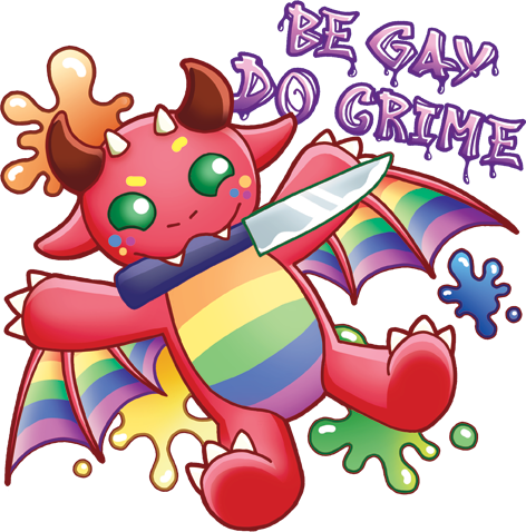 Illustration of Dragon with Queer Pride Colours